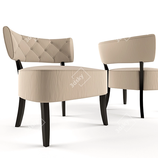 Zulu-Inspired Armchair: Stylish, Comfortable, and Distinctive 3D model image 1