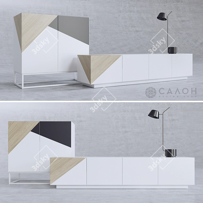 Elegant Salon Collection: TV Stand & Dresser 3D model image 1