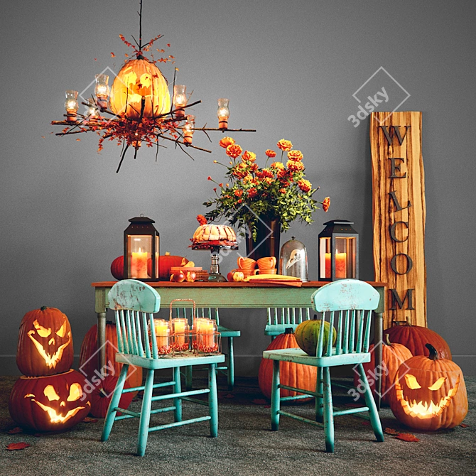 Spooktacular Halloween Decor Set 3D model image 1