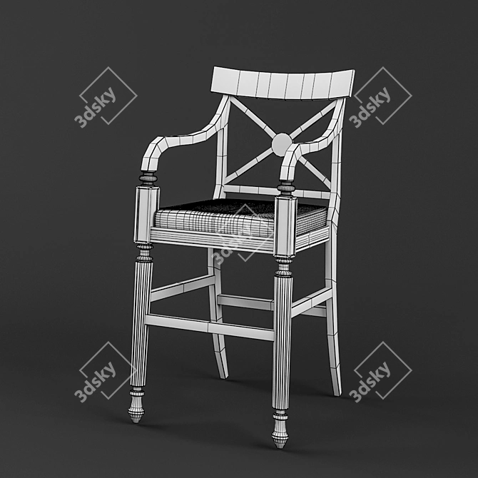 Elegant Clive Christian Bar Stool 3D model image 3