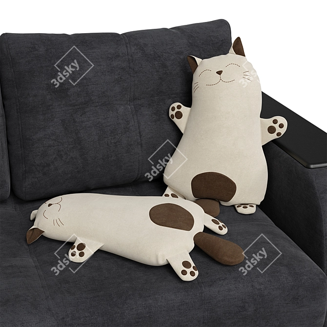 Cozy Cat Pillow 3D model image 2