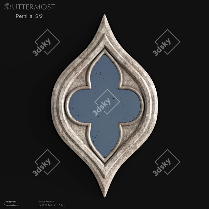 Elegant Reflection: UTTERMOST Pernilla S2 Mirror 3D model image 1
