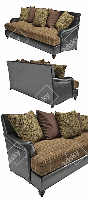 Baker Elements Mid-Size Sofa: Elegant Comfort and Style 3D model image 2