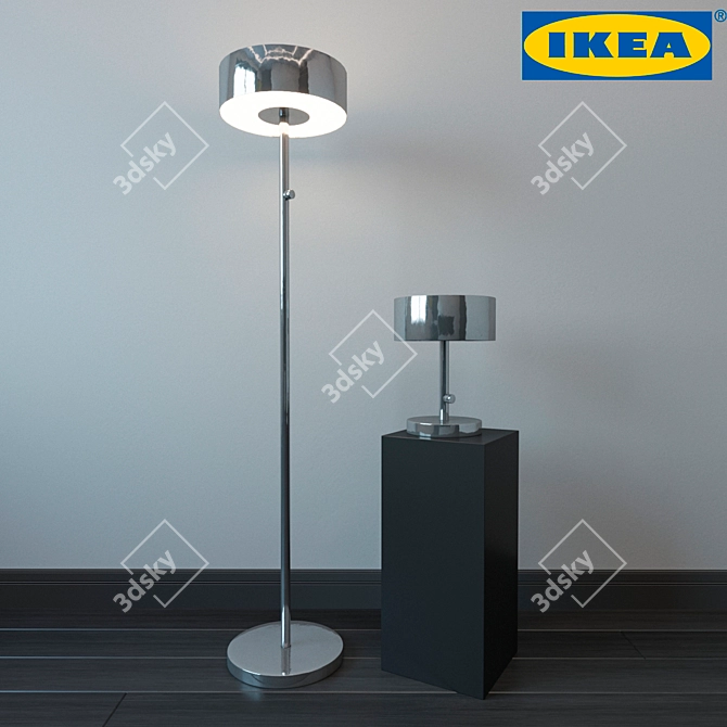 Elegant Stockholm Floor & Table Lamps 3D model image 1