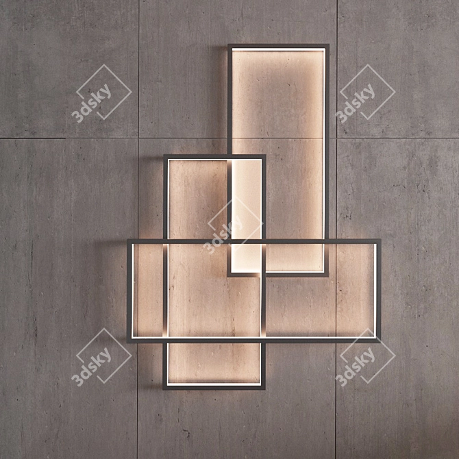 Sleek Cinier LED Trio Light 3D model image 1