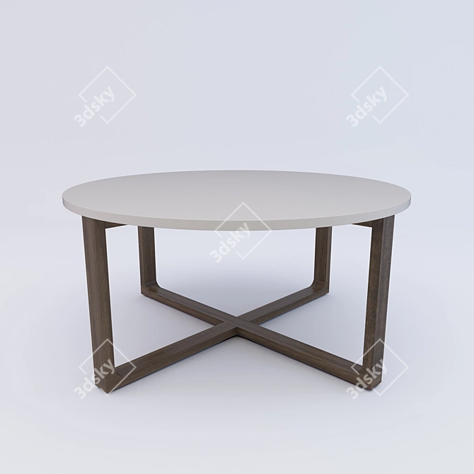 Sleek Beech Coffee Table 3D model image 1