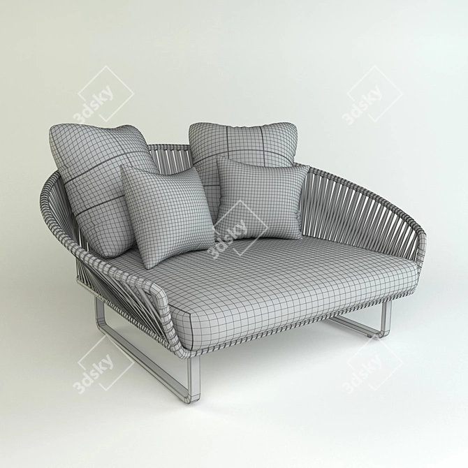 Elegant Outdoor Lounger: Kettal Bitta 3D model image 2