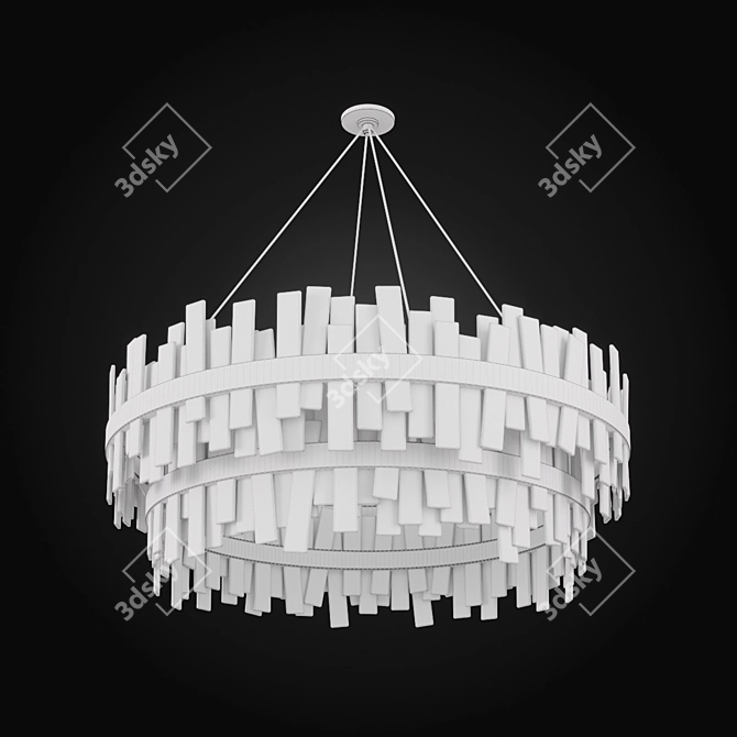 Elegant Aquitaine Two Tier Chandelier 3D model image 2