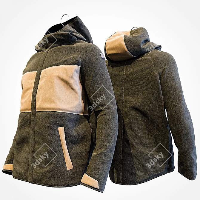 Marvellous Textured Wrangler Winter Jacket 3D model image 1