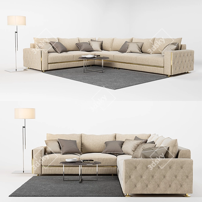 Modern and Neutral: Formerin Manfredi Corner 3D model image 1