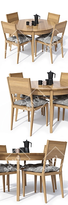 Elegant Scandinavian Miloni Set 3D model image 2