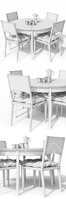 Elegant Scandinavian Miloni Set 3D model image 3