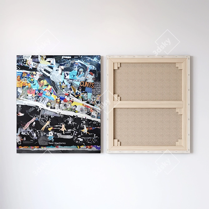 Mixed Media Collage Wall Art 3D model image 2