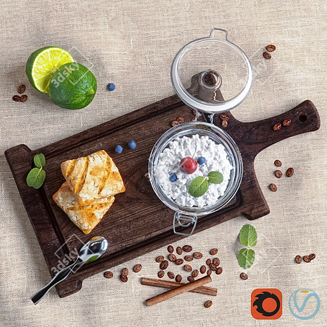 Breakfast Decor: Start Your Day in Style 3D model image 1