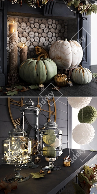 Autumn Harvest Decor Set 3D model image 2