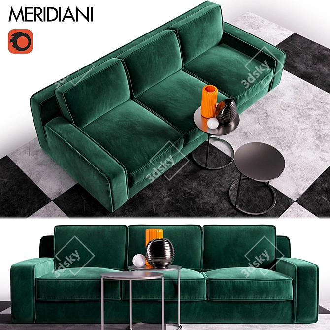 Elegant Meridiani Hector Sofa 3D model image 1
