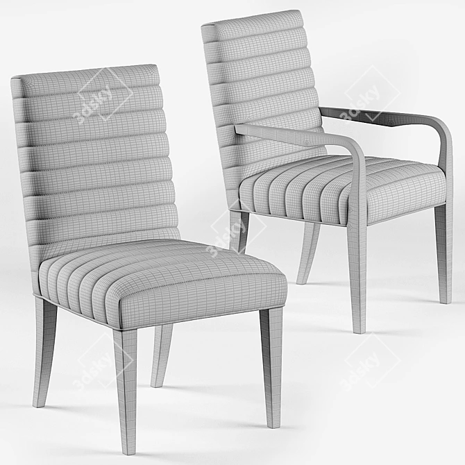 Elegant Gwyneth Modern Classic Chairs 3D model image 3