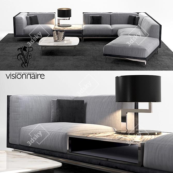 Luxury Legend L Sofa Set 3D model image 1