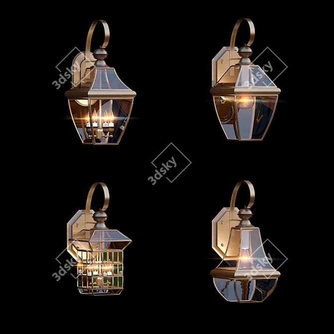 Bronze Glow Wall Lamp+ 3D model image 1