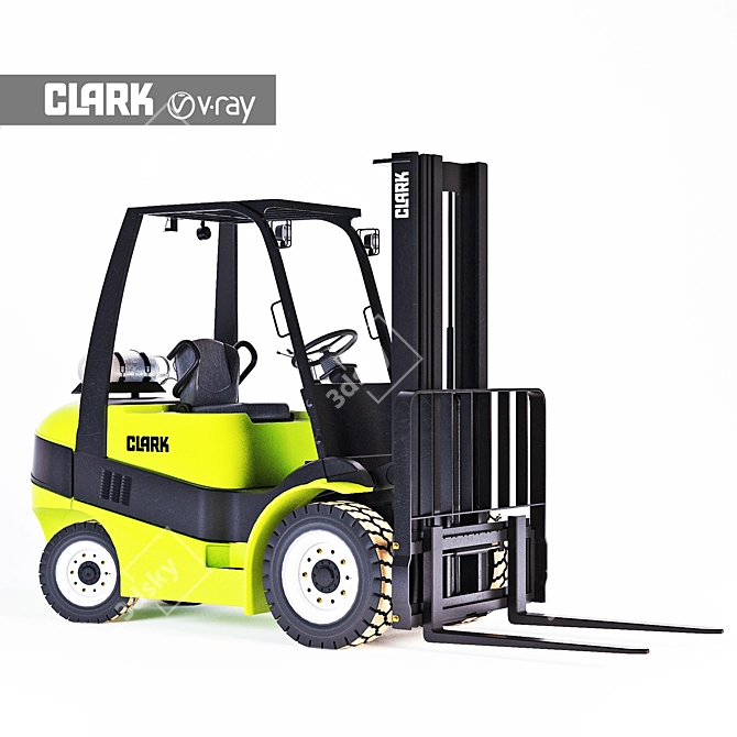 Efficient Clark C25 Diesel Forklift 3D model image 1