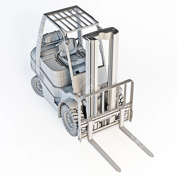 Efficient Clark C25 Diesel Forklift 3D model image 3