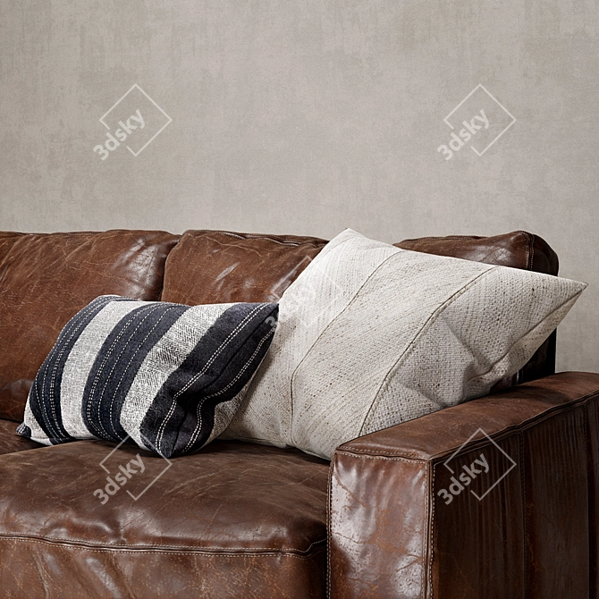 Restoration Hardware Maxwell Sofa with Coordinating Pillows 3D model image 3