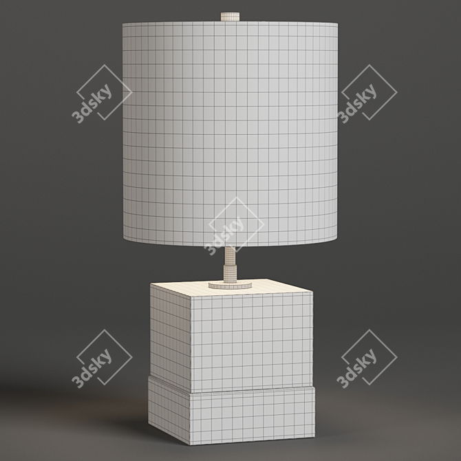 Marble Brass Accent Table Lamp 3D model image 2