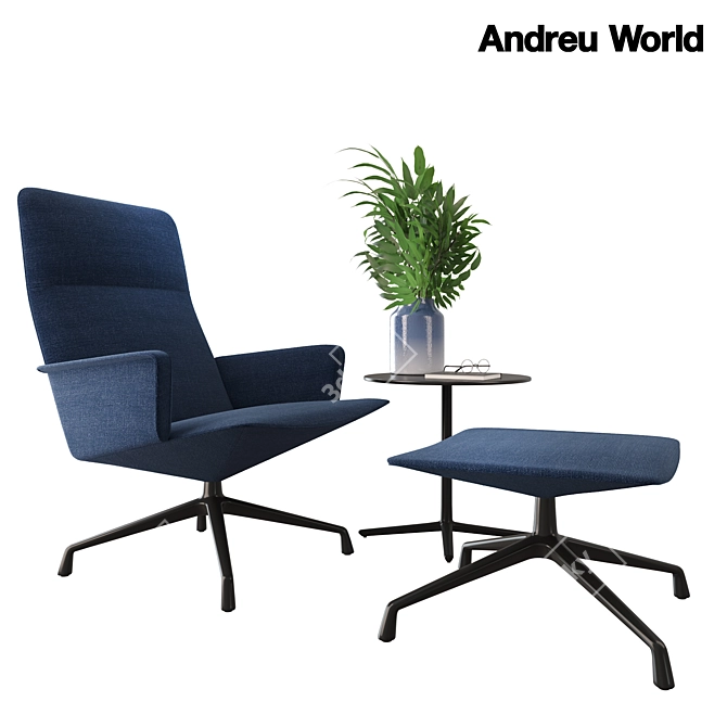 Modern Lounge Set: Andreu World Capri 3D model image 1