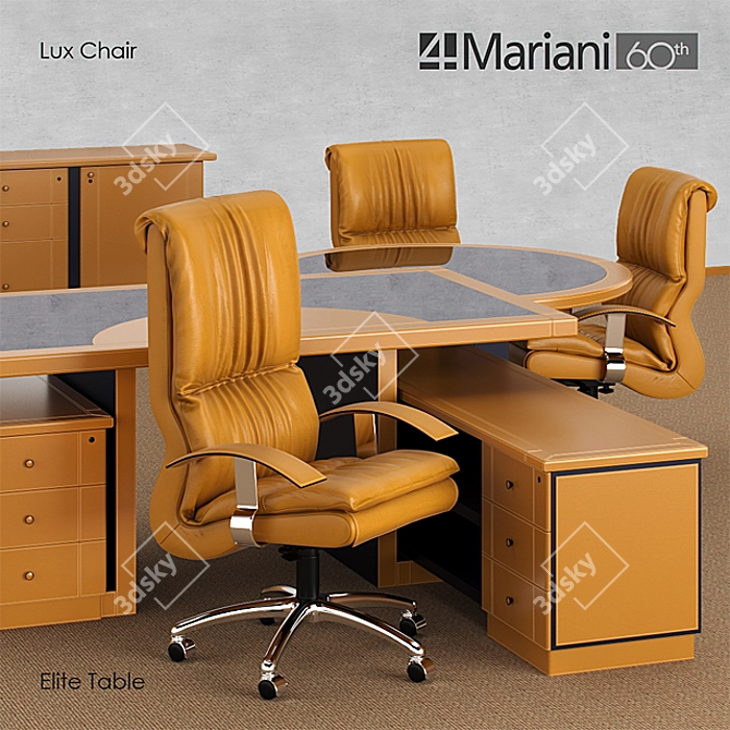 4Mariani Lux Chair & Elite Table: Elegant Office Furniture 3D model image 3