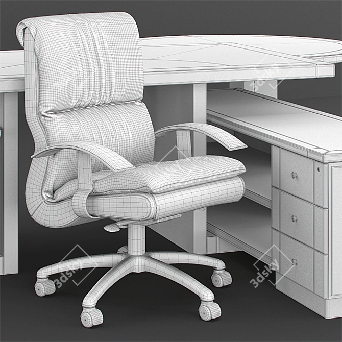 4Mariani Lux Chair & Elite Table: Elegant Office Furniture 3D model image 2