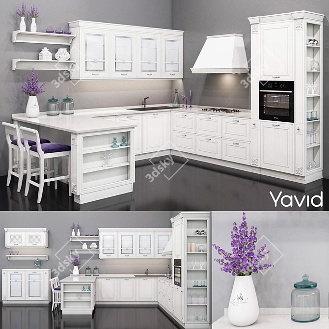 Provençal Elegance: Kitchen Beatrice 3D model image 1