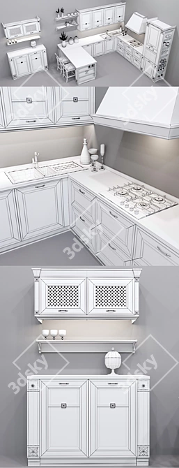 Provençal Elegance: Kitchen Beatrice 3D model image 3