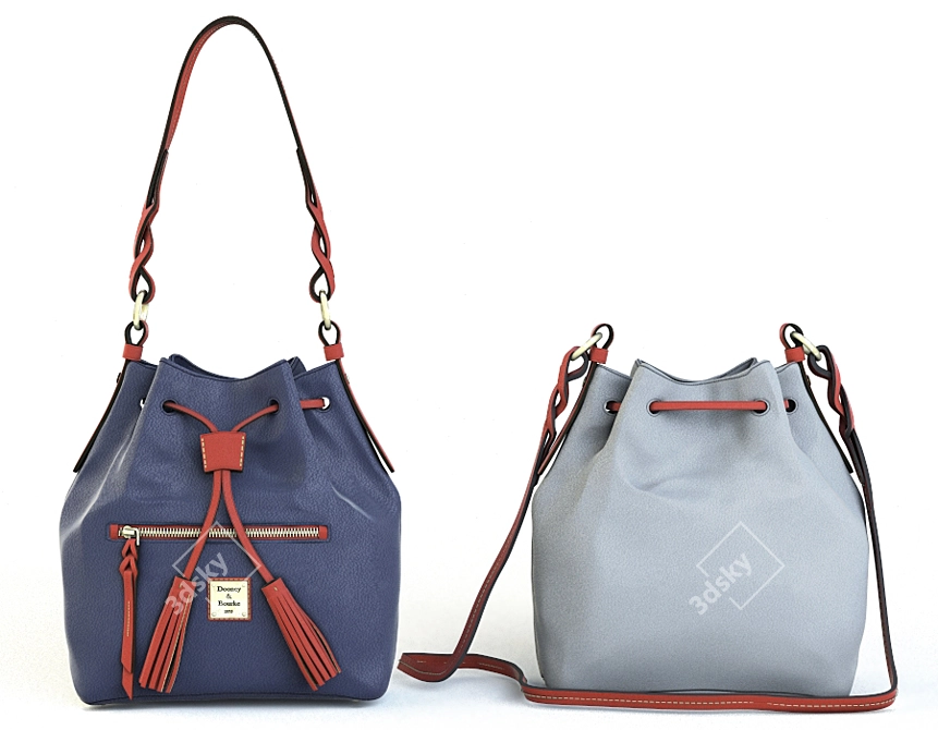 Versatile Dual Handle Handbag: Hidden Long Strap 3D model image 2