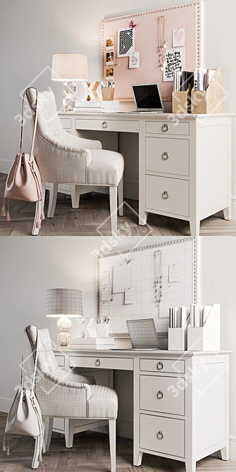 Bryn Storage Desk: Stylish and Functional 3D model image 3