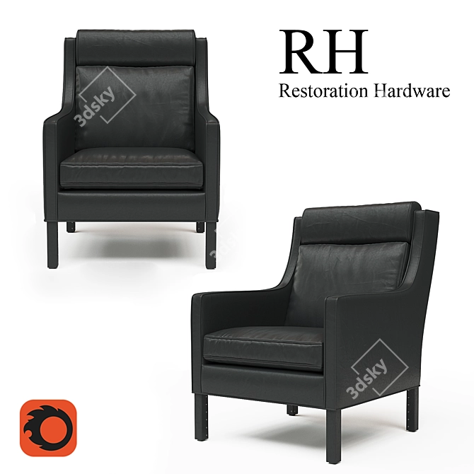Restoration Hardware Madsen Leather Chair 3D model image 1