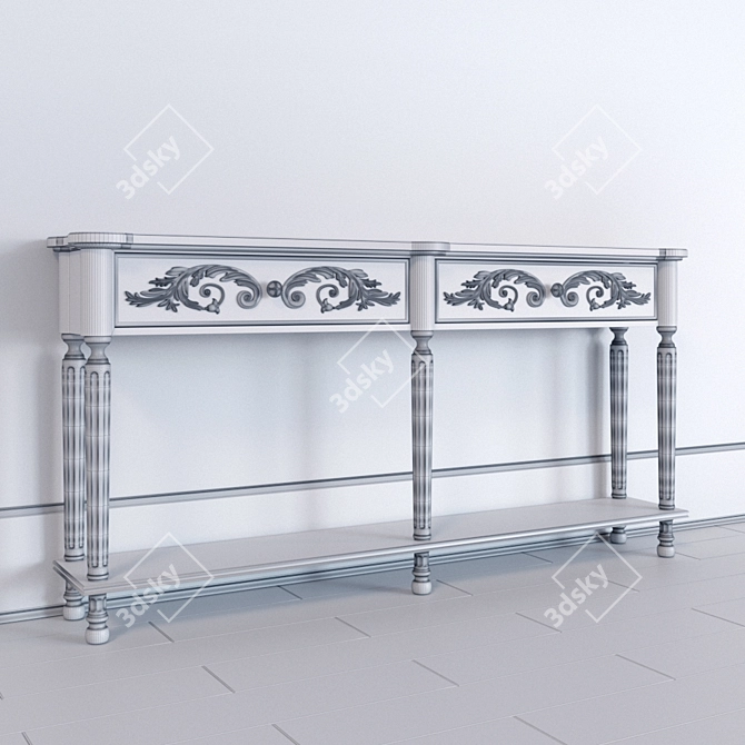 Opulent Gilded Console: Width182cm, Deep 30cm, Height 92cm 3D model image 3