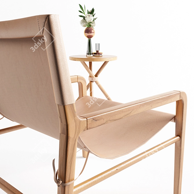 Modern Luxe: Smith Blush Armchair & Lennox Small Coffee Table Set 3D model image 2