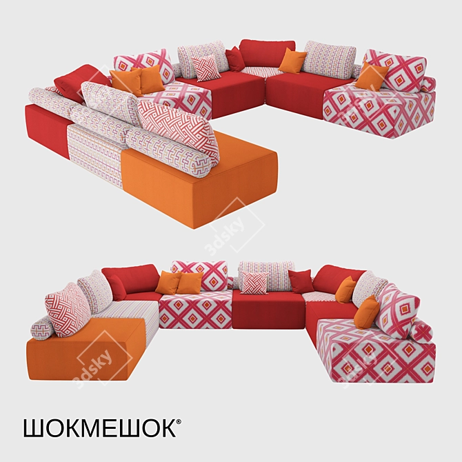 Modular Oasis Sofa - 8 Modules 3D model image 1