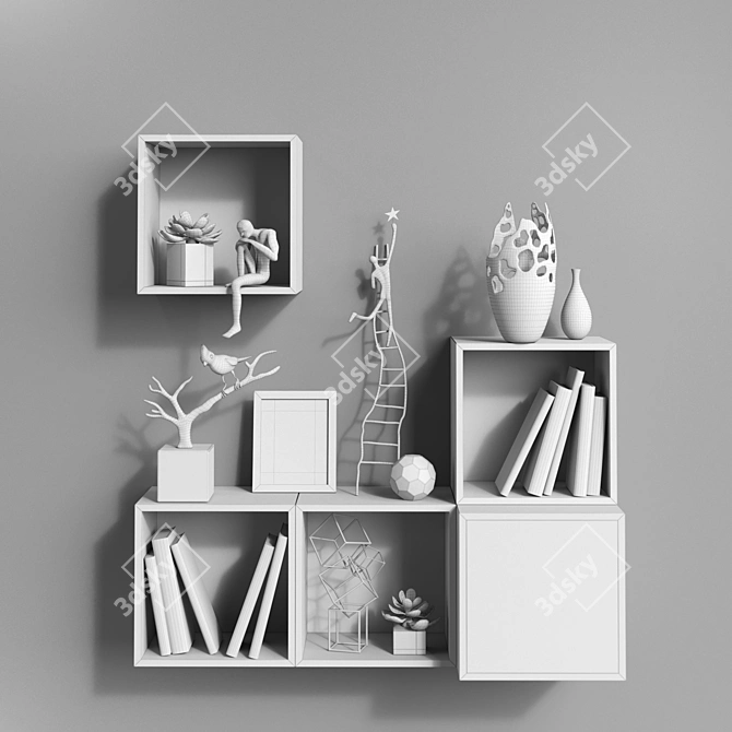 Modular EKET Wall Cabinet Set 3D model image 3