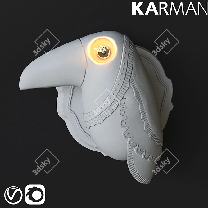 Elegant Karman CUBANO Wall Lamp 3D model image 1