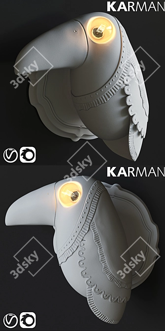 Elegant Karman CUBANO Wall Lamp 3D model image 2