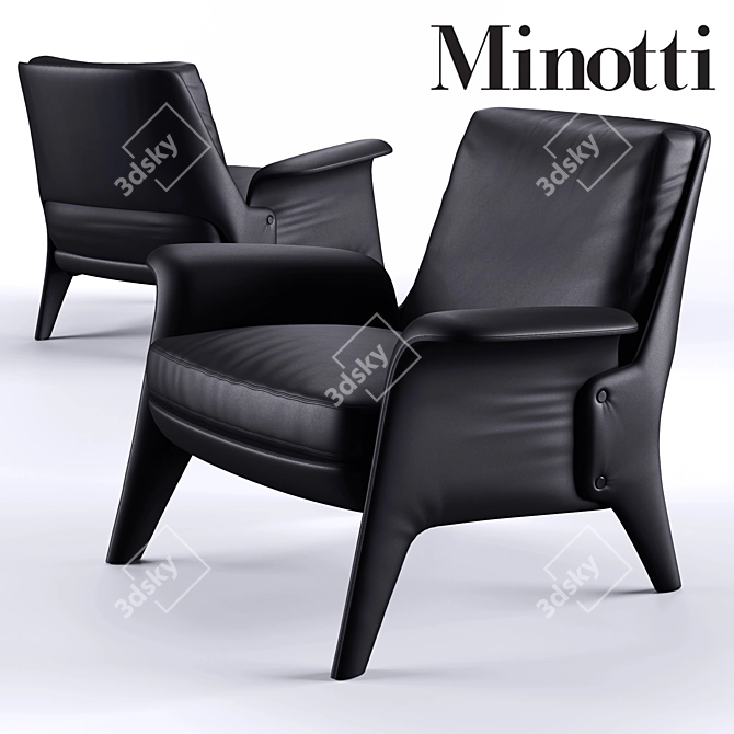 Elegant Minotti Glover Armchair 3D model image 1