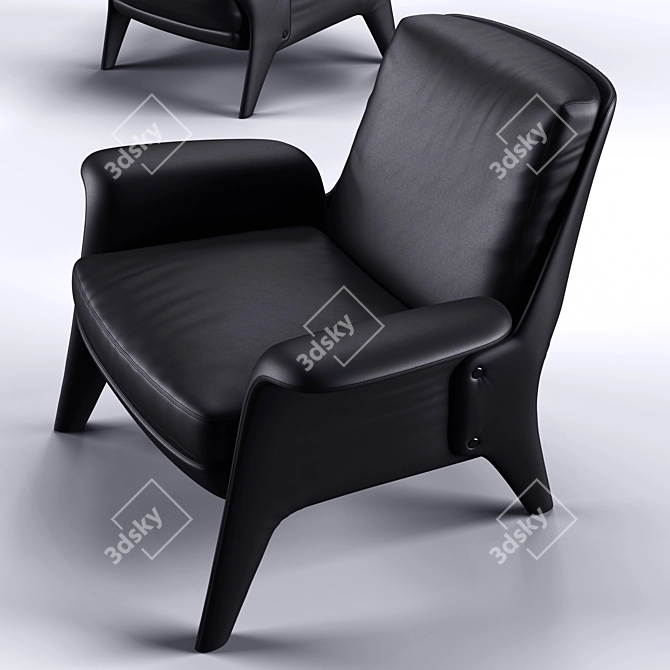 Elegant Minotti Glover Armchair 3D model image 3