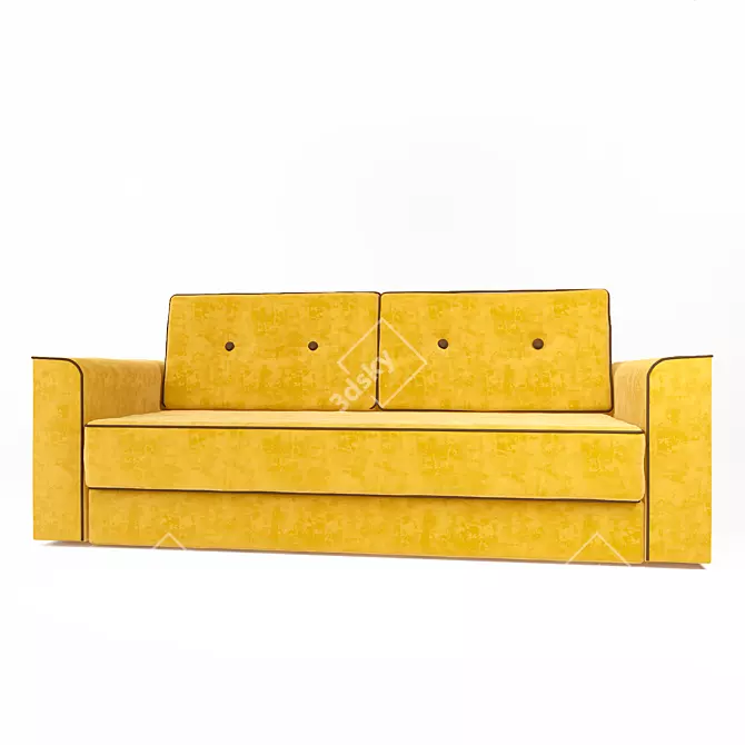 Silvio Plush Mustard Divan 3D model image 1