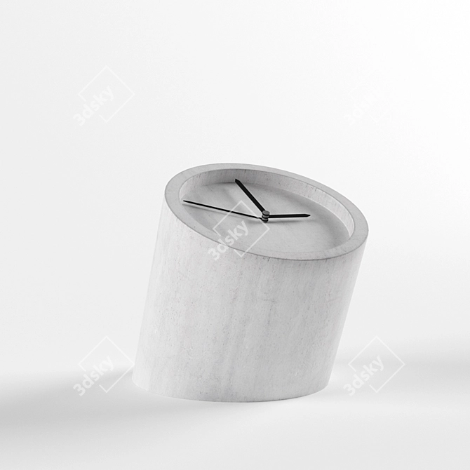 Concrete Table Clock 3D model image 2