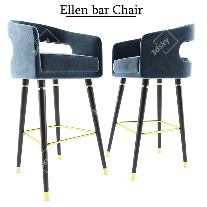 Elegant Ellen Bar Chair 3D model image 1
