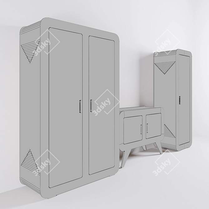 Modern Scandinavian Furniture Set 3D model image 3