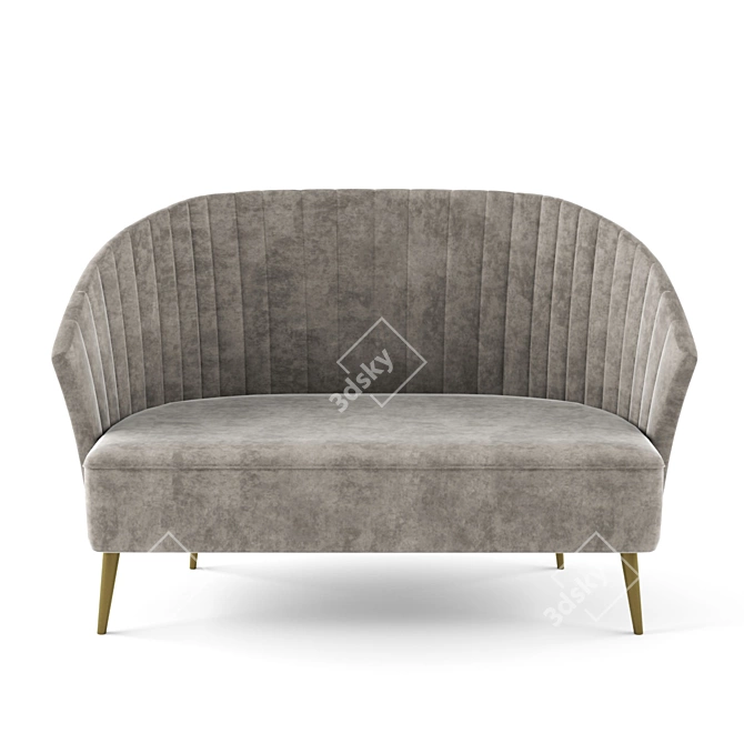 Nuka 2-Seater Sofa: Sleek and Comfortable 3D model image 1