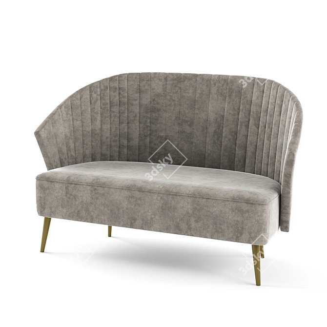 Nuka 2-Seater Sofa: Sleek and Comfortable 3D model image 2