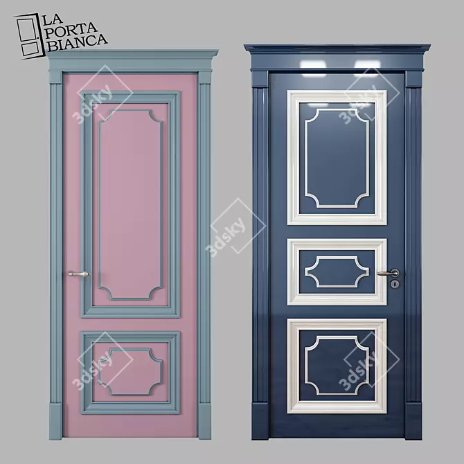Elegant Geometric Door Collection 3D model image 1